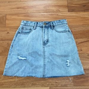 White Fox Denim Skirt